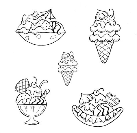 Sundae Tattoo, Matching Tats, Ice Creams, Ice Cream Sundae, Summer School, Holiday Crafts, Small Tattoos, Pen And Ink, Old Fashioned