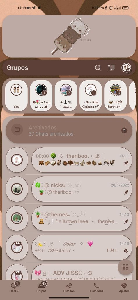 WhatsApp Delta tema marrón brown theme by theriboo Whatsapp Delta Themes, Aesthetic Brown Wallpaper, Header Wallpaper, Delta Themes, Whatsapp Theme, Cristiano Jr, Brown Theme, Whatsapp Plus, 90s Wallpaper