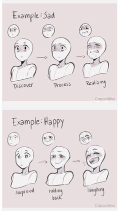 Drawing Face Expressions, Drawing Eyes, 얼굴 그리기, Seni Dan Kraf, Drawing Faces, Drawing Expressions, Cartoon Faces, Poses References, Drawing Tutorials