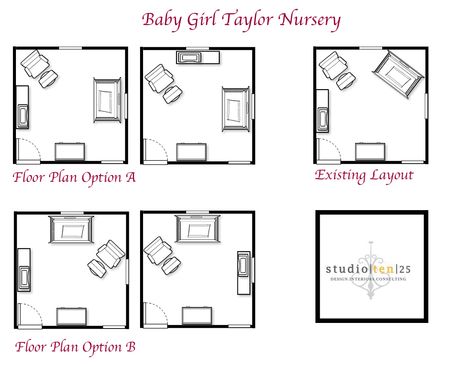 Nursery Configuration, Crib Placement In Nursery, Nursery Room Layout Ideas, Best Nursery Layout, Square Nursery Layout, Square Room Nursery Layout, Small Room Nursery Ideas Layout, Nursery Arrangement Layout, Nursery Setup Layout