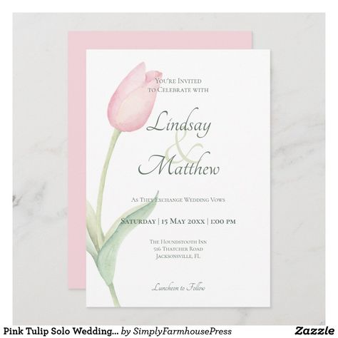 Tulip Wedding Invitation, Tulip Wedding, Quince Decorations, Wedding Stationery Suite, Watercolor Tulips, Blush Wedding Invitations, Invitation Inspiration, Pink Tulips, Casual Wedding