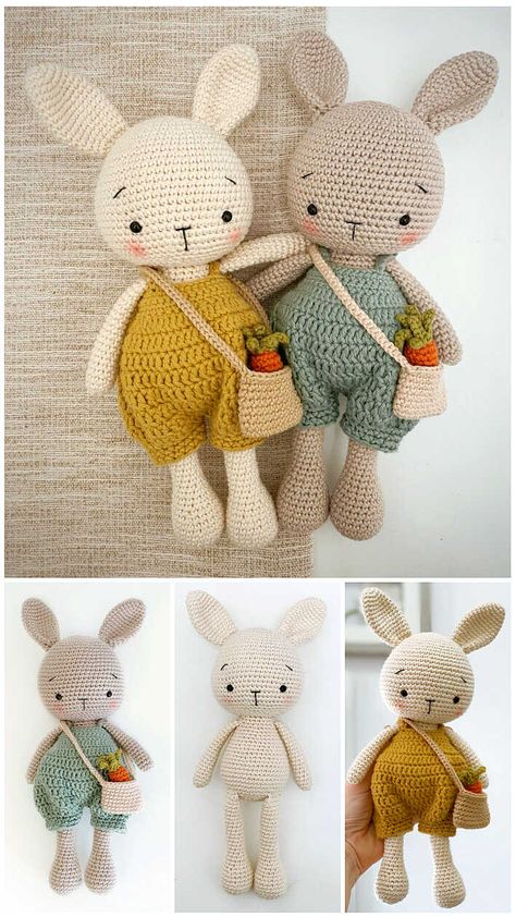 Crochet Rabbit Free Pattern, Knitted Outfits, Velvet Crochet, Háčkované Lemy, Crochet Toys Free Patterns, Crochet Toys Free, Bunny Amigurumi, Crochet Idea, Velvet Yarn