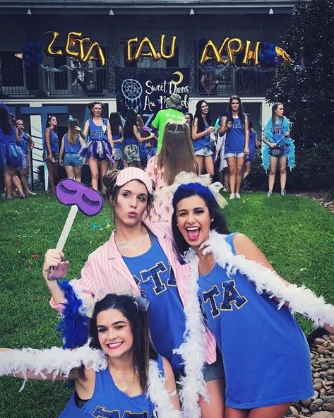 ZTA Bid Day Theme Slumber Party Theme, Bid Day Ideas, Recruitment Themes, Sorority Recruitment Outfits, Sorority Shirt Designs, Sorority Events, Sorority Bid Day, Bid Day Themes, Big Little Reveal