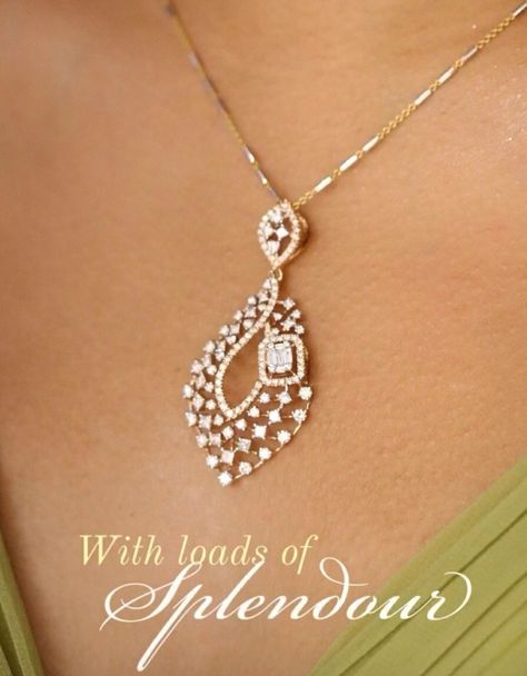 Diamond Pendent Design, Diamond Pendent Set Design, Delicate Diamond Necklace, Diamond Pendant Jewelry, Indian Wedding Jewelry Sets, Bridal Necklace Designs, Dancing Diamond, Diamond Bracelet Design, Diamond Pendent