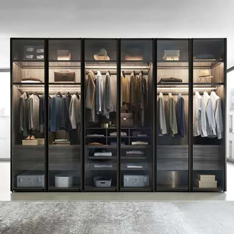 Wardrobe Cabinet Bedroom, Ideas Armario, Modern Wardrobe Design, Glass Wardrobe, Wardrobe Design Modern, Dressing Design, Luxury Closets, Closets Design, Dream Closet Design