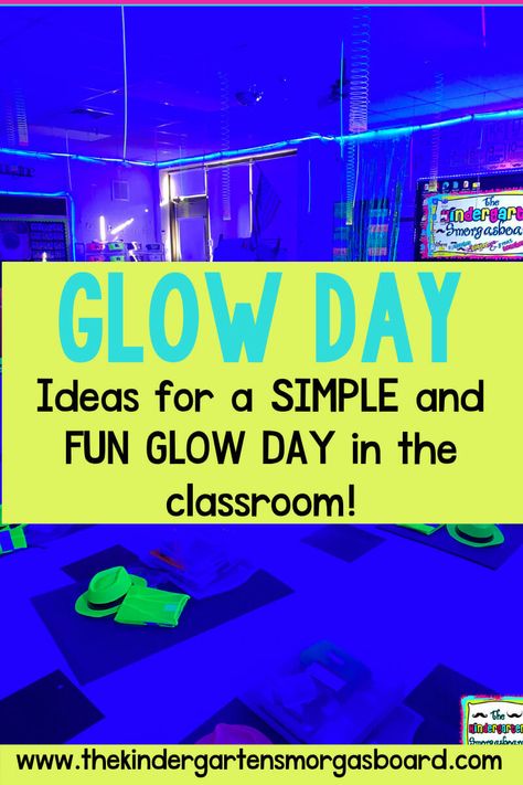 Reading Glow Party, Blacklight Classroom Activities, Prek Glow Party, Glow Party Ideas For Classroom, Glow In The Dark Learning Activities, 100 Day Glow Party, Glow In The Dark School Activities, Glow Day Classroom Activities 2nd Grade, Glow Day In The Classroom