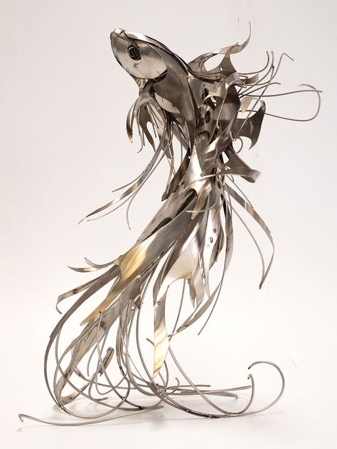 Deliverance — Georgie Seccull Drawn Fish, Fish Sculpture, Artistic Installation, Sculpture Metal, Steel Sculpture, Life Force, Scrap Metal Art, Ethereal Art, Sculpture Installation