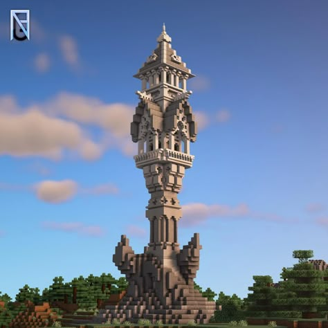 Elven Tower, Minecraft Tower, Castle Minecraft, Minecraft Statues, Minecraft Structures, Bangunan Minecraft, Minecraft Cottage, Minecraft Castle, Minecraft Medieval