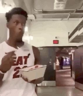 Trending GIF eating huh wut say what miami heat wth jimmy butler where are you who said that where did that come from Jimmy Butler Funny, Jimmy Butler Pfp, Lakers Court, Funny Nba, Melo Ball, Gary Payton Ii, Eating Gif, Spiderman Comic Art, Nba Funny