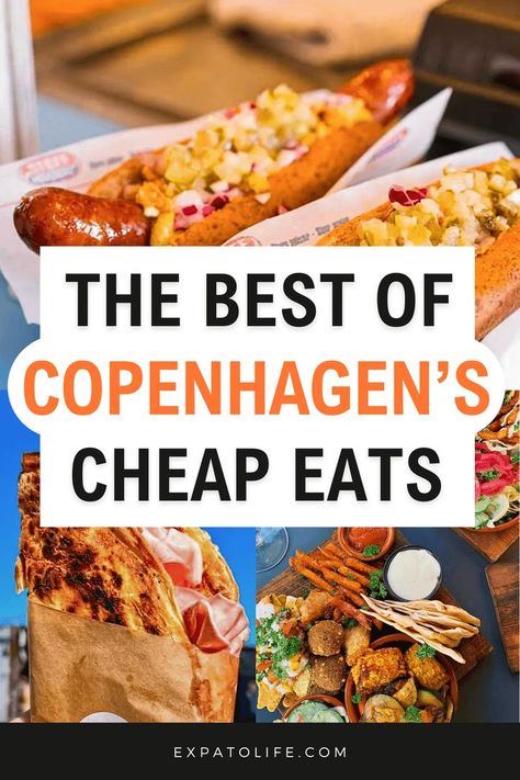 Cheap eats in Copenhagen, Denmark. Copenhagen Cafe, Copenhagen Travel Guide, Copenhagen Food, Danish Cuisine, Food Tourism, Copenhagen Travel, Denmark Travel, Dinner On A Budget, Scandinavia Travel