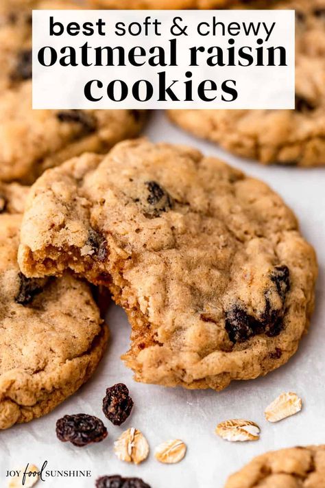 Best Oatmeal Raisin Cookies Soft Oatmeal Raisin Cookies, Raisin Biscuits, Oatmeal Raisin Cookie Recipe, Chewy Oatmeal Raisin Cookies, Best Oatmeal Raisin Cookies, Raisin Cookie Recipe, The Best Oatmeal, Oatmeal Raisin Cookie, Raisin Cookie