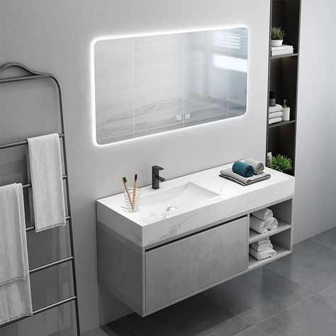 35"/47" Floating Bathroom Vanity with Top Wall Mounted Vanity Cabinet Single Sink Vanity with Drawer Undermount Sink Floating Bathroom Vanities, Floating Bathroom Vanity, Single Sink Vanity, Wall Mounted Cabinet, Renovation Design, Floating Vanity, Sink Cabinet, Wall Mounted Vanity, Simple Bathroom