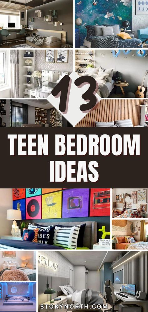 Save this pin for trendy teen bedroom ideas to elevate your space and showcase your unique style! From bold colors to cozy textures, discover inspiration to transform your room. #TeenBedroom #HomeDecor #InteriorDesign Teenager Room Ideas For Boys, Teen Boys Room Ideas, Music Inspired Bedroom, Easy Halloween Hairstyles, Teenager Bedroom Design, Stylish Bedroom Ideas, Academia Room, Halloween Hairstyles, Teen Bedroom Ideas