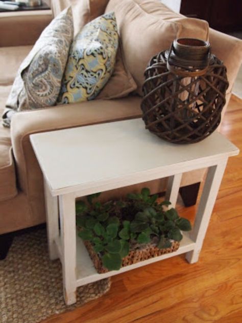 DIY End Tables with Step by Step Tutorials - Aged Finish Narrow DIY End Table - Cheap and Easy End Table Projects and Plans - Wood, Storage, Pallet, Crate, Modern and Rustic. Bedroom and Living Room Decor Ideas http://diyjoy.com/diy-end-tables Diy End Table, Narrow End Table, Diy Pedestal, Narrow Side Table, Diy Side Table, Quaint Cottage, Diy End Tables, Table Decor Living Room, Couch Table