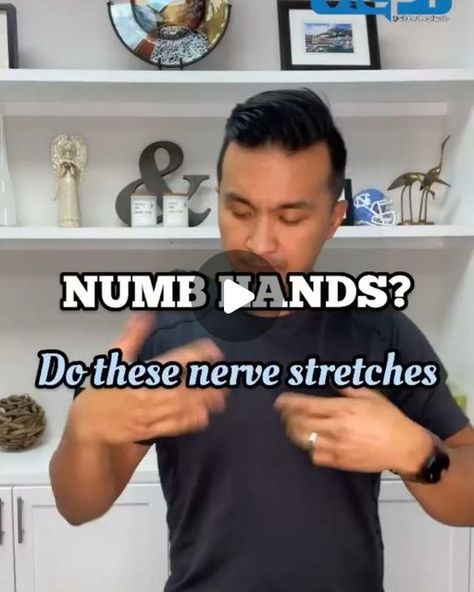 Violet on Instagram: "📌NUMB HANDS/FINGERS📌  Reposted from @victorthephysio   Here’s a quick overview of some nerve tensioners that you can perform according to which specific fingers go numb in your hand.  As always, you should start with a thorough assessment from your trusted healthcare provider, and follow up with one or some of the very useful stretches shown here.  Nerve flossing is designed to restore the ability of compressed and/or irritated nerves to glide, in turn, alleviating your symptoms.  When performing nerve flosses, move into the point of restriction or discomfort, this is the “ON” position. Immediately release the on position so as not to further irritate the nerve, and repeat for 20 repetitions 2-3x daily.  Share this with a friend in need 🙋🏻‍♂️  #numbhands #carpaltu Numb Hands, Nerve Flossing, Numbness In Hands, Friend In Need, Pinched Nerve, The Nerve, Nerve Pain, Back Exercises, Pressure Points