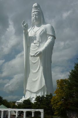 Sendai Daikannon - Sendai, Miyagi Prefecture, Japan. 100m Tall and the 6th Largest statue in the world. Sendai Daikannon, Spring Temple Buddha, Japanese Travel, Christ The Redeemer, Ibaraki, Japan Travel Guide, Kamakura, Green City, Sanya