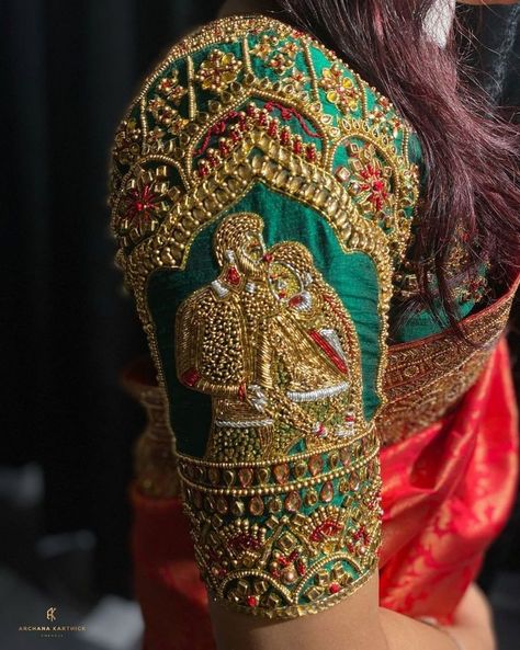 Latest Bridal Blouse Designs, Maggam Work Blouse, Traditional Blouse Designs, Blouse Design Images, Wedding Blouse Designs, Bridal Elegance, Aari Work Blouse, Hand Work Blouse, Maggam Work Blouses