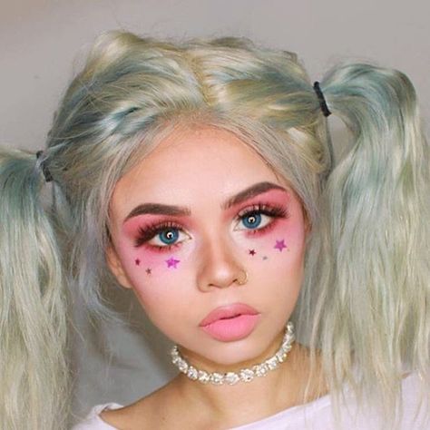 Kawaii Makeup Makeup Kawaii, Fantasy Make-up, Kawaii Makeup, Beauty Make-up, Goth Makeup, Cool Makeup, Festival Makeup, Daily Makeup, Fantasy Makeup