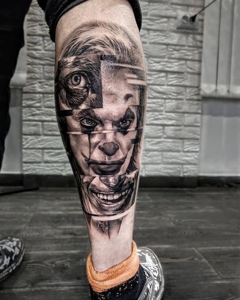 Creepy Clown Pictures, Nike Tattoo, Meaningful Tattoos For Men, Joker Tattoo Design, Saved Tattoo, Bull Tattoos, Japan Tattoo Design, Joker Tattoo, Neck Tattoo For Guys