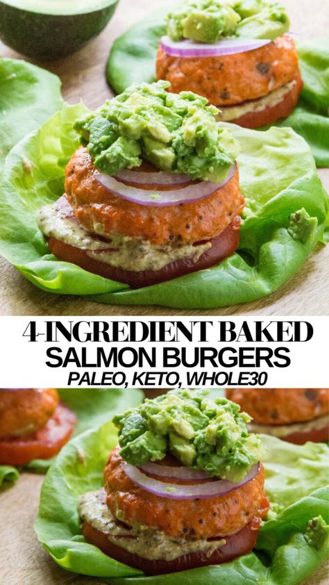 Keto Salmon Burgers Recipe, Keto Salmon Burgers, Baked Salmon Burgers, Salmon Burger Meal Ideas, Burger Types, Salmon Burger Toppings, Easy Salmon Burgers, Salmon Burgers Recipe, Healthy Salmon Burgers