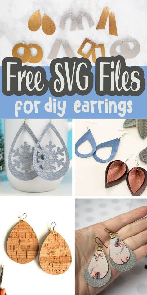 Christmas Jewelry Diy, How To Make Leather, Diy Leather Earrings, Cricut Explore Projects, Idee Cricut, Earring Svg, Leather Jewelry Diy, Projets Cricut, Cricut Projects Beginner