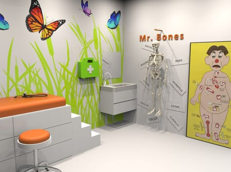 Pediatric Waiting Room Ideas, Pediatric Office Decor, Pediatrics Office, Children Hospital Design, Medical Room, Pediatrician Office, Soft Play Centre, Children's Clinic, Pediatric Office