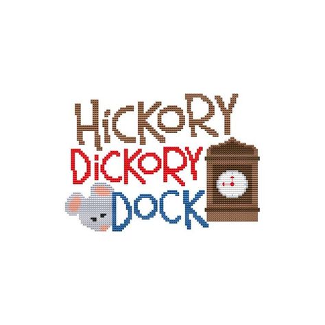 Hickory Dickory Dock, 123 Cross Stitch, Adorable Nursery, Star Chart, Mother Goose, Nursery Rhyme, Cross Stitch Chart, Pdf Patterns, Dog Quotes