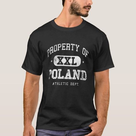 Poland Property XXL Sport College Athletic Funny T-Shirt - poland gift Ju Jitsu, Aged To Perfection, Mens Fashion Shoes, Funny T Shirt, Cool Diy, Cyprus, Custom Holiday Card, Cool Gifts, Tshirt Colors