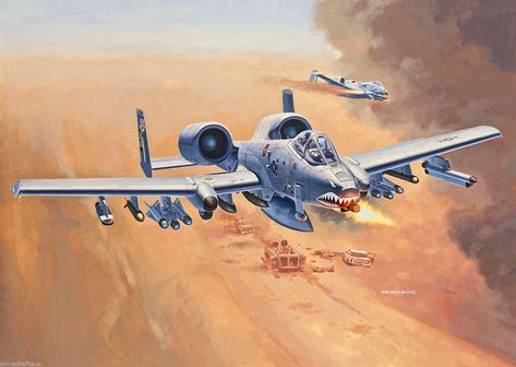 Military Aviation Art on Instagram: “The A-10 was intended to improve on the performance of the A-1 Skyraider and its lesser firepower. The A-10 was designed around the…” A 10 Warthog Art, A 10 Warthog Wallpapers, Warthog Drawing, A10 Warthog, A 10 Warthog, Military Wallpaper, Airplane Fighter, Aircraft Painting, Military Artwork