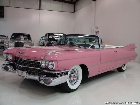 1959 Pink Cadillac Convertible...classic!--Just need some "crushed velvet… 1959 Pink Cadillac, Mustang Vintage, Cadillac Cts Coupe, Cadillac Convertible, Cars Mustang, Black Cadillac, Cadillac Series 62, 1959 Cadillac, Old Vintage Cars