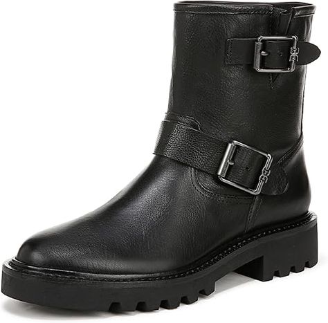 Amazon.com | Sam Edelman Women's Kinsley Motorcycle Boot | Ankle & Bootie Cozy Winter Boots, Motorcycle Boot, Chic Flats, Motorcycle Leather, Motorcycle Boots, Ankle Bootie, Classic Leather, Top Rated, Sam Edelman