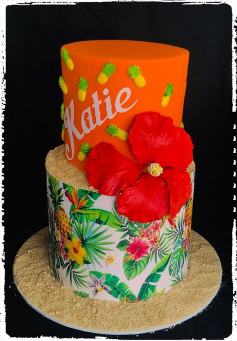 Tropical cake  by Rhona Thomas Cakes, Tropical Cake, Flower Cakes, Cake Supplies, Cake Cake, Pretty Cakes, Flower Cake, Birthday Cake, Cake