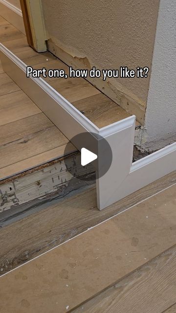 Evgenii Sysoev on Instagram: "In the next part, you'll understand why I did that.  I decided to specify the degree of the angle, is it useful for you?   made by me at  @deluxeflooring_   #howto  #how  #homeimprovement  #baseboards  #cleancut  #stair  #carpenter  #install  #workinprogress" Baseboard Over Baseboard, Installing Handrails On Stairs, Types Of Baseboards, Installing Trim Baseboards, Baseboard Step Down Transition, Baseboard On Stairs, Types Of Baseboard Trim, Baseboard Stairs, High Baseboards