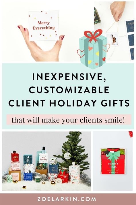 Client appreciation gifts are a simple, inexpensive way to show your clients you're thinking of them and appreciate their business during the year. But it can be tough as a business owner, when we don't have the time to choose a personal gift for each client, but we still want something that is personalized. That's where this client gifting service comes in - simply select the gift you want, pick a pretty box design and write your own message! | #clientgift #holidaygifts | zoelarkin.com Gifts For Old People, Client Holiday Gifts, Client Appreciation Gifts, Creative Holiday Gifts, Photography Trends, Wedding Photography Business, Client Appreciation, Holiday Gift Ideas, Client Gifts