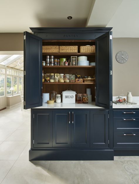 Everything in its place | Beautiful larder & pantry designs | Davonport Pantry Cupboard Designs, Kitchen Larder Units, Kitchen Larder Cupboard, Kitchen Icon, Kitchen Larder, Larder Unit, Larder Cupboard, Pantry Cupboard, Pantry Ideas