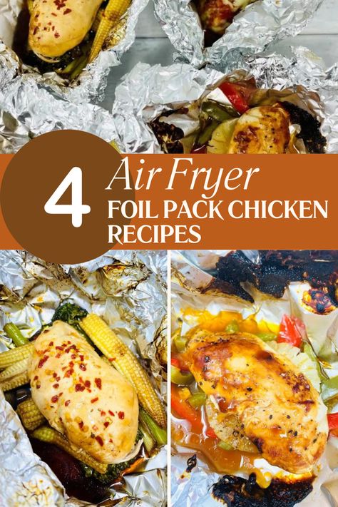 Foil Packets In The Air Fryer, Foil Packs Air Fryer, Air Fryer Foil Packets, Air Fryer Foil Packet Meals, Foil In Air Fryer, Oven Foil Packets, Foil Pack Chicken, Air Fryer Recipes Uk, Chicken In Foil