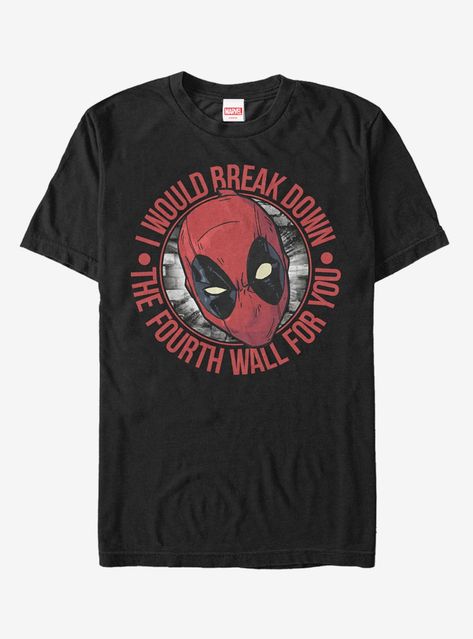 Marvel Deadpool Break The Fourth Wall For You T-Shirt Deadpool Shirt, Deadpool Logo, Breaking The Fourth Wall, Wade Wilson, Anti Hero, Marvel Deadpool, Man Thing Marvel, Fourth Wall, Slim Fit Shorts