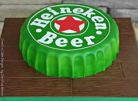 Beer Bottle Cap by Creative Cake Designs (Christina), via Flickr Torte Creative, Cap Cake, Bottle Cake, Beer Cake, Torte Cupcake, Beer Bottle Cap, Special Occasion Cakes, Cakes For Men, Novelty Cakes