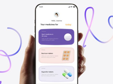 Medication Pill Reminder App by Saloni(Neelpari) Medicine Reminder App, Pill Reminder App, Medication Reminder, Reminder App, Pill Reminder, Medical App, Best Ui Design, App Interface Design, The Duo