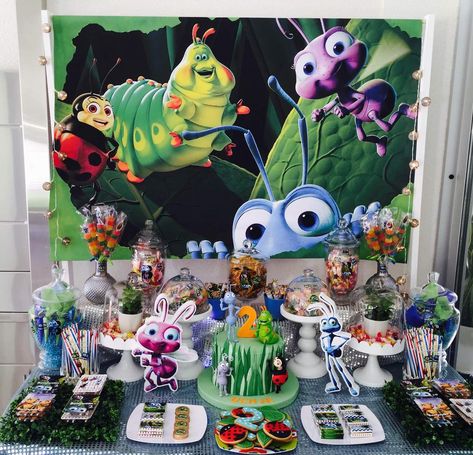 Bug's Life party | CatchMyParty.com Bugs Life, Boys 1st Birthday Party Ideas, Second Birthday Ideas, Sonic Birthday, Bday Party Theme, A Bug's Life, Twin Birthday, Birthday Party Balloon, Third Birthday