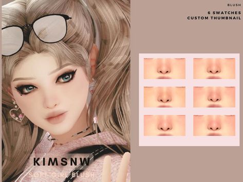 Sim4cc Skin, Sims 4 Aegyo Sal, Sims 4 Douyin Makeup, Ts4 Asian Cc, Sims Skin Details Cc, Realistic Sims, Sim4 Cc, Soft Girl Makeup, The Sims 4 Skin