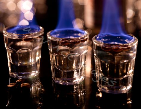 Sambuca shots Sambuca Cocktails, Sambuca Shots, Sambuca Drinks, November Baby, Alcohol Aesthetic, Alcohol Drinks, Fancy Coffee, On Fire, Alcoholic Drinks