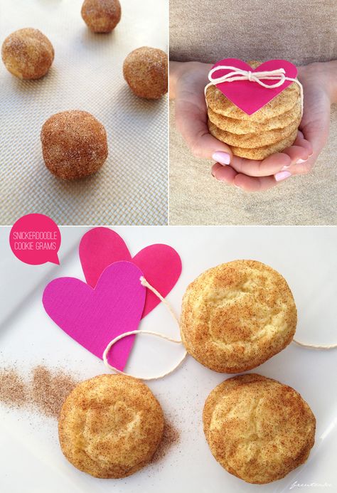 Snickerdoodles. Cookie Gram, Paper Valentines, Snickerdoodle Cookie, Candy Grams, Conversation Hearts, Valentines Day Cookies, Cookies For Kids, Valentines Day Treats, Snickerdoodles