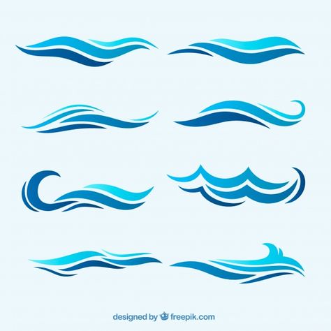 Abstract wave pack Free Vector | Free Vector #Freepik #vector #freeabstract #freewater #freewave #freesea Business And Advertising, Wave Drawing, Waves Icon, Wave Illustration, Logo Design Inspiration Creative, Waves Vector, Waves Logo, Free Psd Files, Fish Logo