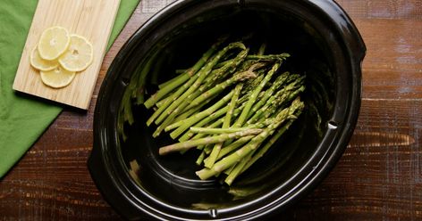 This slow cooker asparagus recipe is pure genius Asparagus Slow Cooker, Slow Cooker Asparagus Recipes, Asparagus In Crockpot, Crock Pot Asparagus Recipes, Asparagus Recipes Crockpot, Crockpot Asparagus Recipes, Crockpot Asparagus, Asparagus Crockpot, Asperigus Recipes