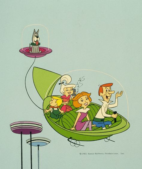 Sept. 23, 1962, ABC-TV's first color series, "The Jetsons," premieres. Jetsons Cartoon, George Jetson, Hanna Barbera Cartoons, The Jetsons, Classic Cartoon Characters, Abc Tv, Saturday Morning Cartoons, First Tv, Vintage Tv