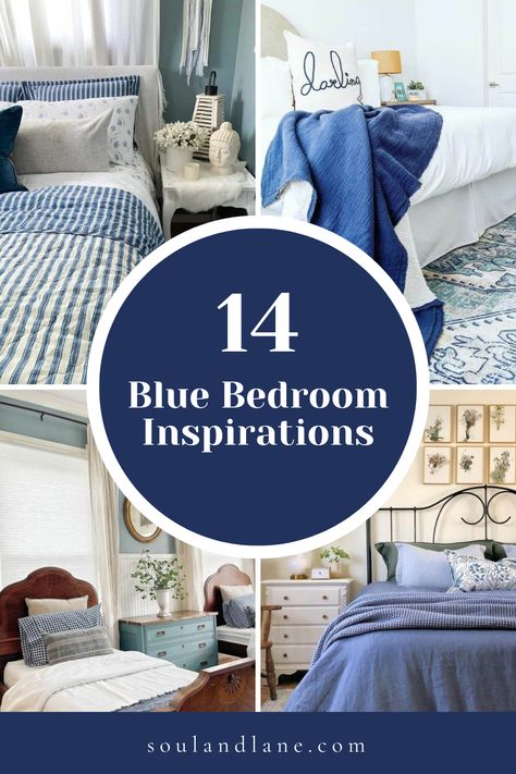 Imagine walls painted in soft sky blue, complemented by deeper navy textiles for a layered look that invites relaxation. Incorporate floating shelves to display calming oceanic or sky-inspired art, and choose bedding in varying shades of blue for a cohesive, dreamy aesthetic. Accent with natural wood furniture and subtle metallic touches for a balanced, restful retreat. These blue bedroom ideas are perfect for creating a space where rest and rejuvenation are paramount, helping you drift into pea Chambray Bedroom Ideas, Light Blue Walls Bedroom, Light Blue Bedroom Walls, Aesthetic Shades, Cottage Style Bedrooms, Light Blue Bedroom, Brown Headboard, Blue Bedroom Ideas, Blue Bedroom Walls