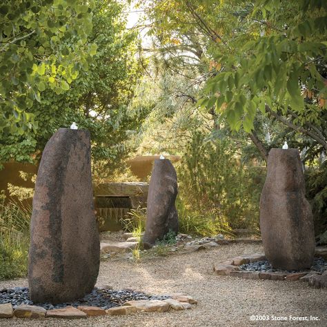 Massive Boulder Fountains | Large Water Fountains Outdoor | Stone Forest Landscape Water Features, Boulder Fountain, Traditional Fountain, Large Outdoor Fountains, Sculpture Fountain, Stone Forest, Rock Fountain, Outdoor Gardens Landscaping, Home Fountain