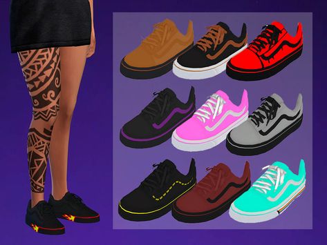 ZS27's Vans Old Skool Design - Retexture - Need mesh Maxis Match Shoes, Sims Shoes, Edgy Quotes, Sims 4 Men Clothing, Sims Outfits, Sims Characters Ideas, Sims 4 Bedroom, Cc Shoes, Sims Characters