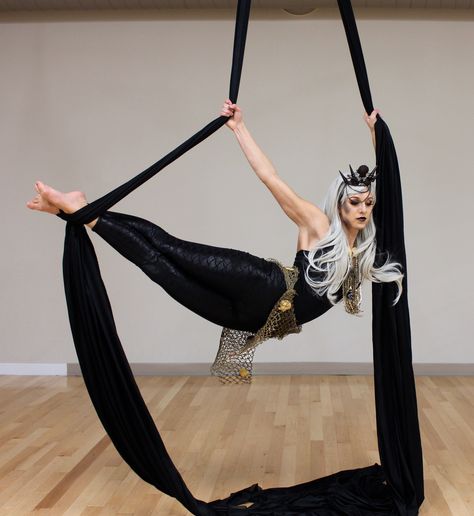 Aerial Silks Siren Halloween Costume Aerial Silks Costume, Siren Halloween Costume, Siren Halloween, 3 Witches, Siren Costume, Aerial Costume, Mermaid Pose, Aerial Dance, Aerial Hoop